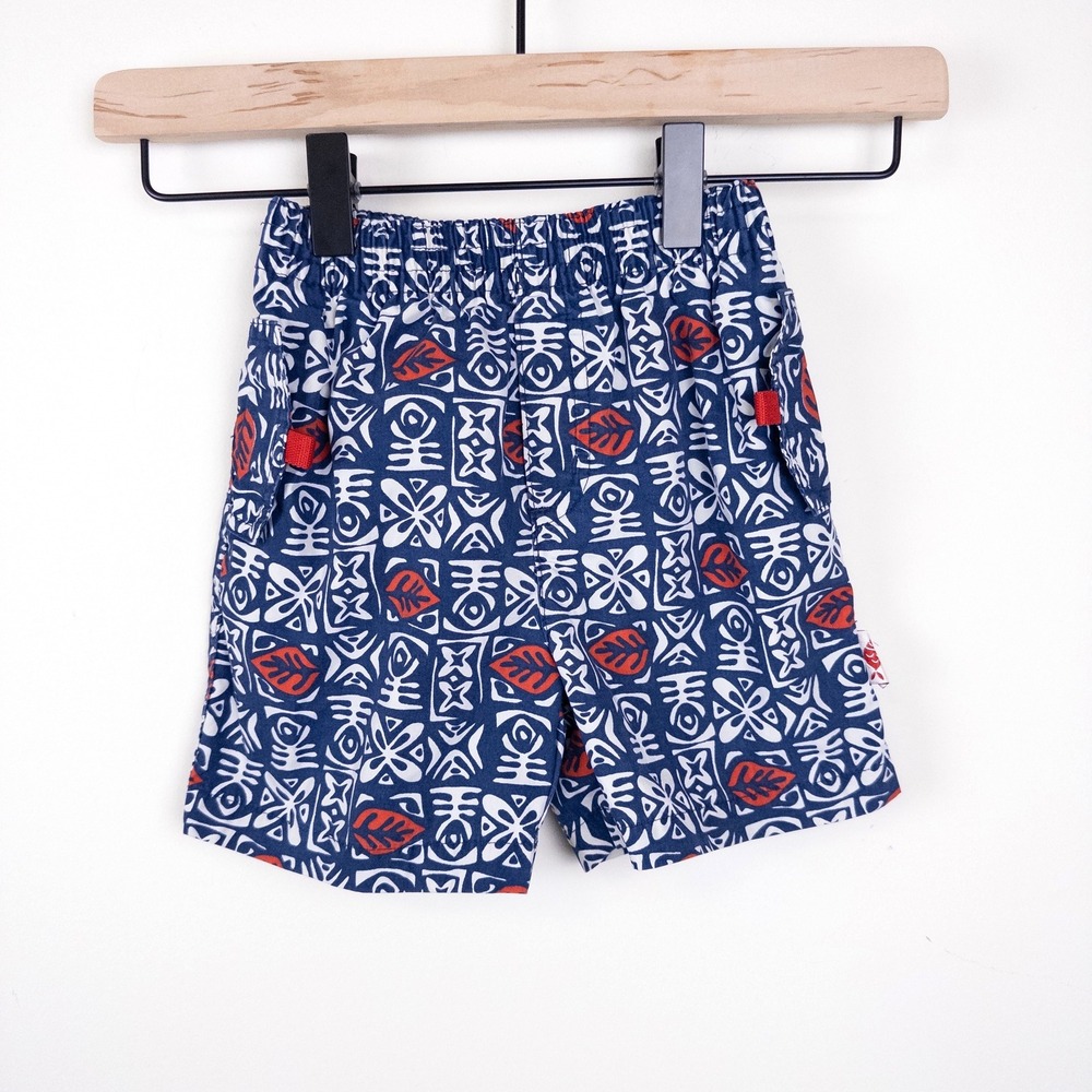 Vintage Gymboree Y2K‎ Nautical Adventures Tribal Print Swim Shorts Navy 18-24m